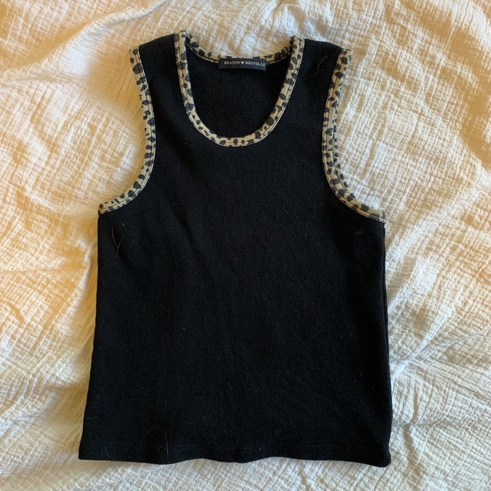 one size brandy melville cheetah trim tank